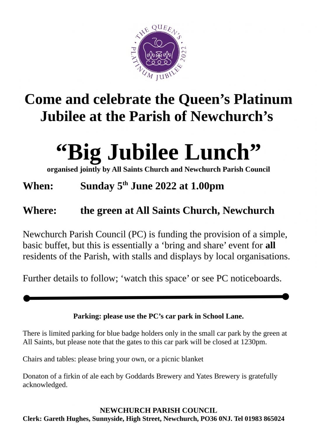Queen’s Platinum Jubilee “Big Jubilee Lunch” NPS & CA